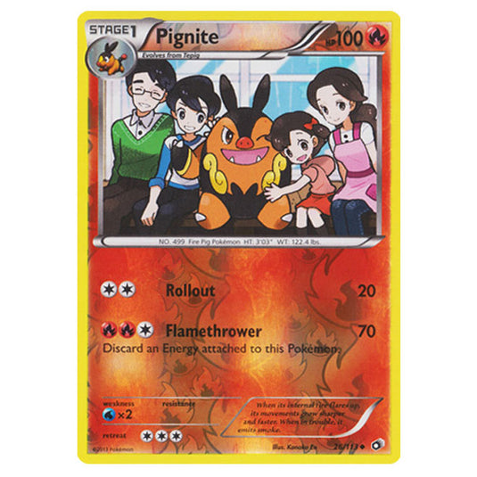 Pokemon - Black & White - Legendary Treasures - (Reverse Holo) Pignite - 26/113