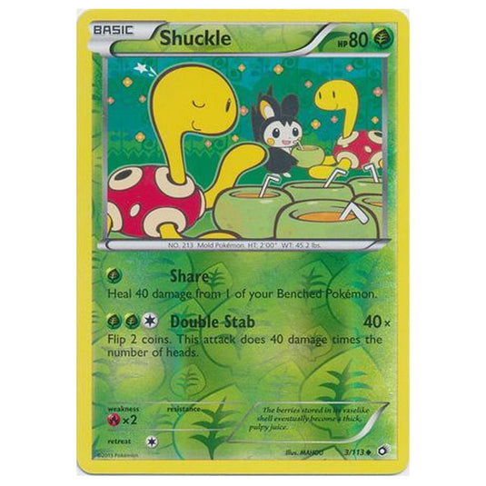 Pokemon - Black & White - Legendary Treasures - (Reverse Holo) Shuckle - 3/113
