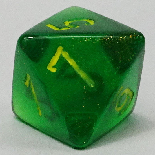 Chessex - Signature 16mm D8 - Borealis - Maple Green with Yellow