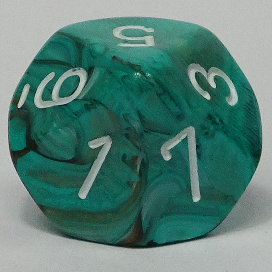 Chessex - Signature 16mm D10 - Marble - Oxi Copper with White
