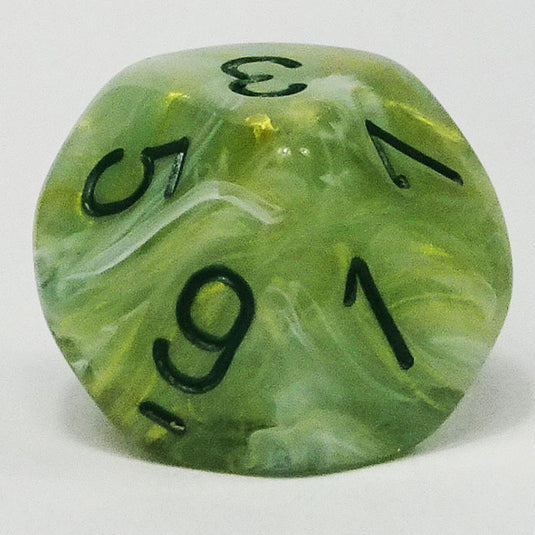 Chessex - Signature 16mm D10 - Marble - Green with Dark Green