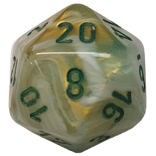 Chessex - Signature 16mm D20 - Marble Green with Dark green