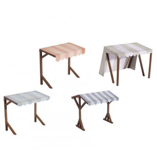 Ziterdes - Market stand (wooden parts for four stands) with Paper Tarpaulins