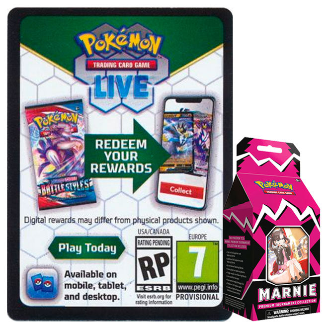 pokemon trading card game premium tournament collection TCG: Box a large metallic coin featuring Iono pokmon trading card game marnie