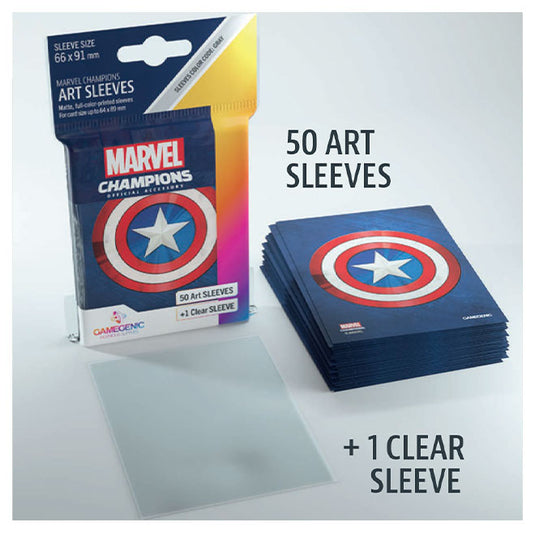 Gamegenic - Marvel Champions Art Sleeves - Captain America (50+1 Sleeves)