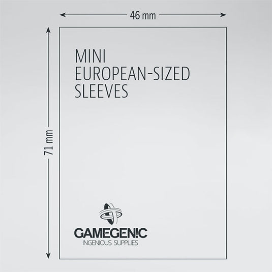 Gamegenic - MATTE Mini European-Sized Board game Sleeves 46 x 71 mm - Clear (50 Sleeves)