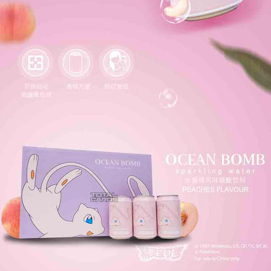 Ocean Bomb - Pokemon Mew - Peach Flavoured Sparkling Water (355ml)