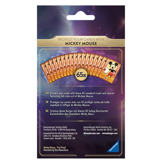 Lorcana - The First Chapter - Mickey Mouse - Card Sleeves (65 Sleeves)