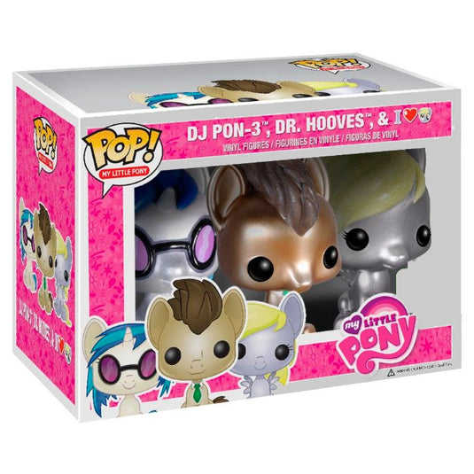 Funko POP! - 3 Pack - My Little Pony - Glitter DJ Pon-3, Dr. Hooves & Derpy 4" Vinyl Figure