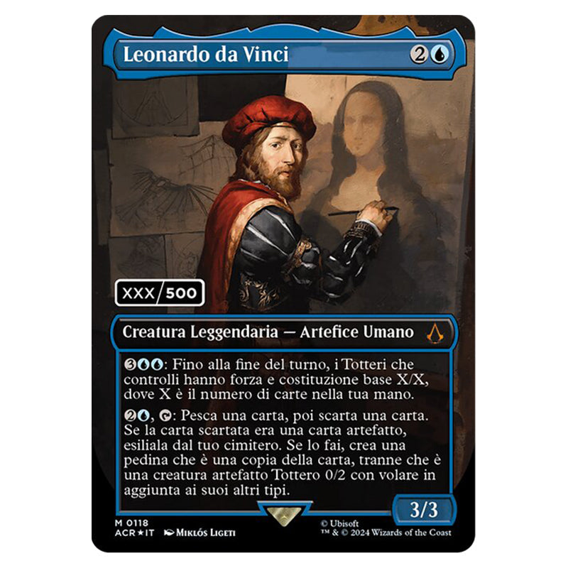 mtg assassin's creed serialized cards Magic The Gathering - Universes Beyond - Assassin's Creed - Leonardo da Vinci (Serialized Card)
