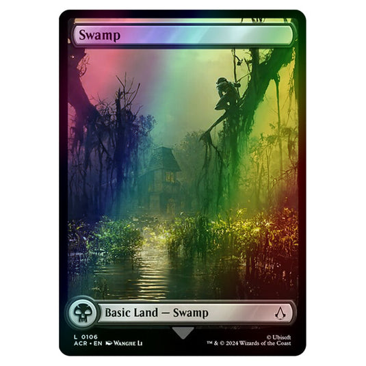 Swamp 0106 card from the Magic The Gathering set Universes Beyond - Assassin's Creed
