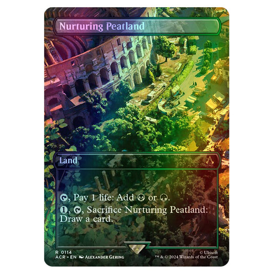 Nurturing Peatland 0114 card from the Magic The Gathering set Universes Beyond - Assassin's Creed