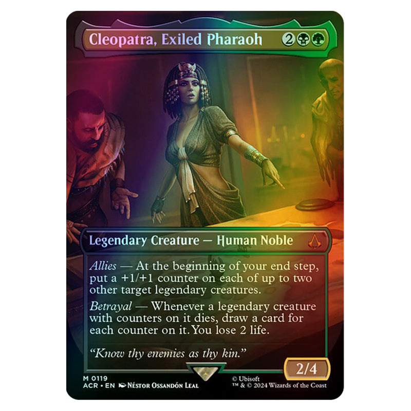 cleopatra mtg card MTG Cleopatra, Exiled Pharaoh Foil Etched Assassin's Creed (ACR) Card #233 PSA 8