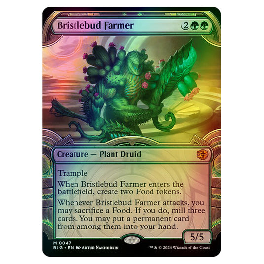 Magic The Gathering - Outlaws of Thunder Junction - The Big Score - Bristlebud Farmer (Vault Frame) - 0047 (Foil)