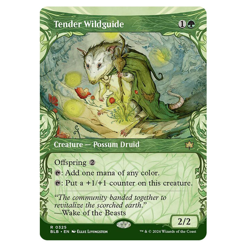 possum cards mtg Magic The Gathering - Bloomburrow - Tender Wildguide