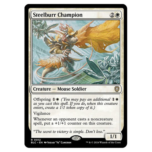 Steelburr Champion 0012 card from the Magic The Gathering set Bloomburrow Commander