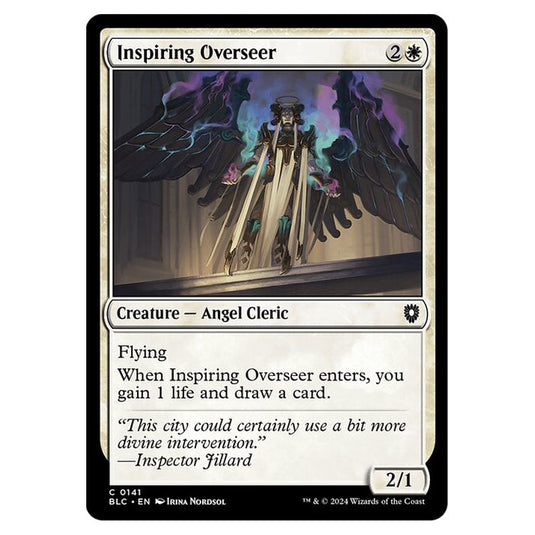 Inspiring Overseer 0141 card from the Magic The Gathering set Bloomburrow Commander