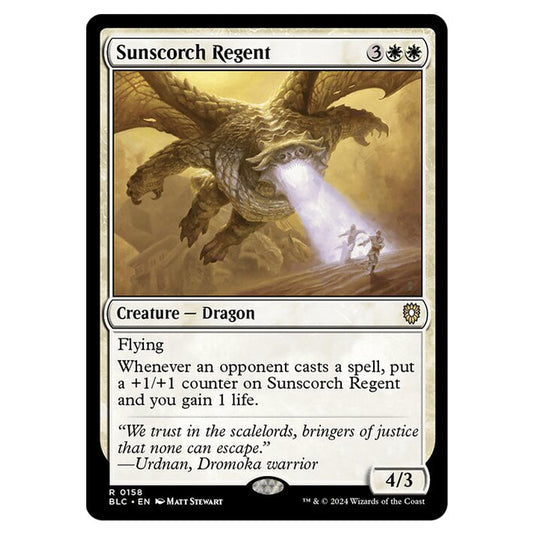 Sunscorch Regent 0158 card from the Magic The Gathering set Bloomburrow Commander
