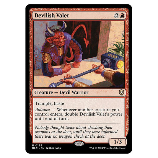 Devilish Valet 0195 card from the Magic The Gathering set Bloomburrow Commander