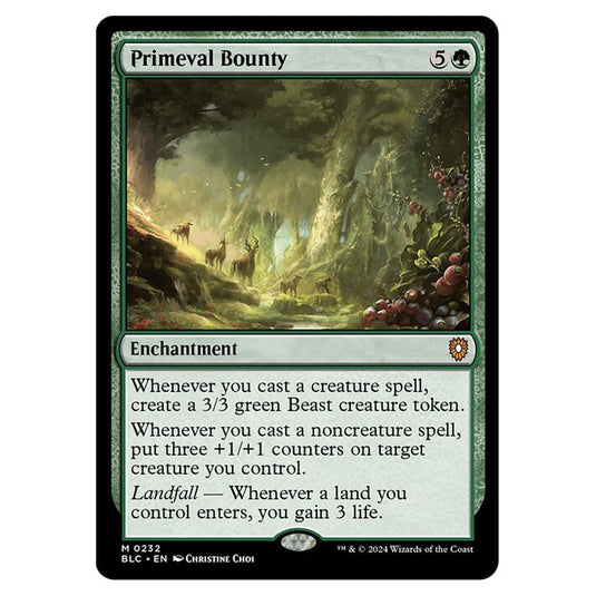 Primeval Bounty 0232 card from the Magic The Gathering set Bloomburrow Commander