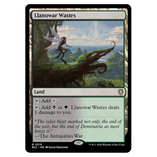 Llanowar Wastes 0315 card from the Magic The Gathering set Bloomburrow Commander
