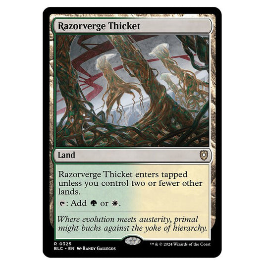 Razorverge Thicket 0325 card from the Magic The Gathering set Bloomburrow Commander