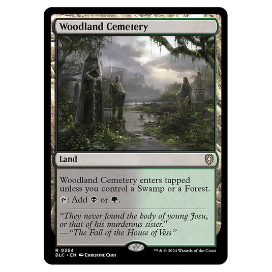 Woodland Cemetery 0354 card from the Magic The Gathering set Bloomburrow Commander