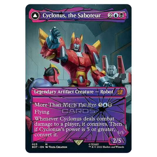 Magic The Gathering - The Brothers War - Transformers - Cyclonus, the Saboteur / Cyclonus, Cybertronian Fighter (Shattered Glass Card) - 023/15