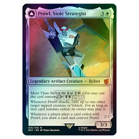 Magic The Gathering - The Brothers War - Transformers - Prowl, Stoic Strategist / Prowl, Pursuit Vehicle - 001/15 (Foil)