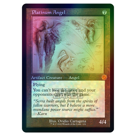 Magic The Gathering - The Brothers War - Retro Artifacts - Platinum Angel (Retro Schematic Artifact) - 104 (Foil)