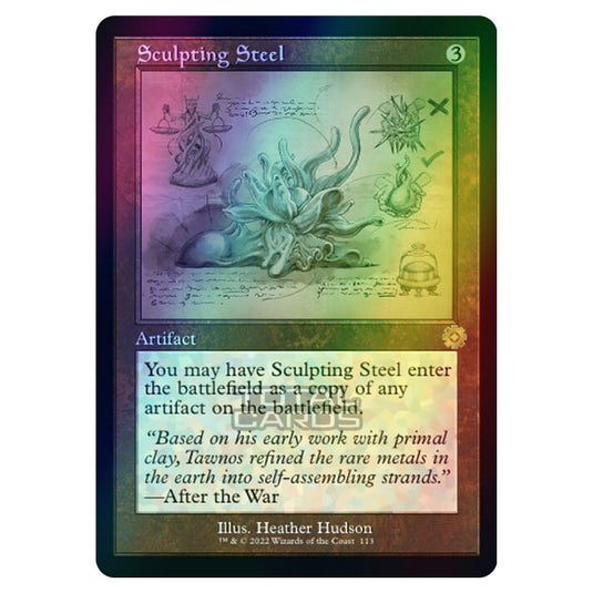Magic The Gathering - The Brothers War - Retro Artifacts - Sculpting Steel (Retro Schematic Artifact) - 113 (Foil)