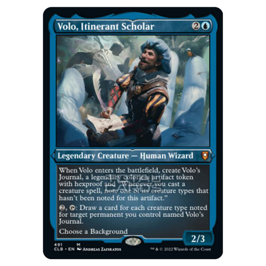 Magic The Gathering - Commander Legends - Battle for Baldur's Gate - Volo, Itinerant Scholar - 491/361 (Etched Foil)