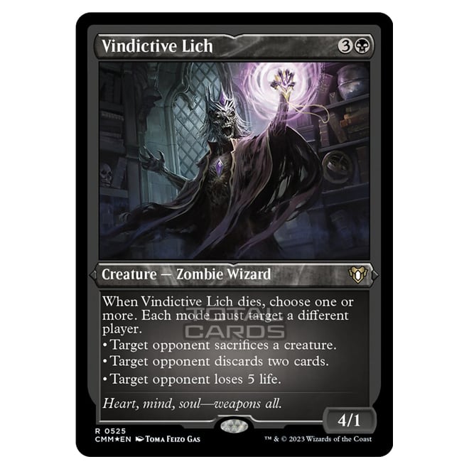 Magic The Gathering - Commander Masters - Vindictive Lich (Etched Foil Magic The Gathering - Commander Masters - Vindictive Lich (Etched Foil