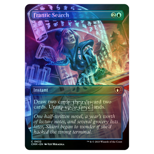 Magic The Gathering - Commander Masters - Frantic Search (Borderless) - 0632 (Foil)