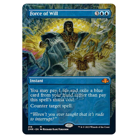 Magic The Gathering - Dominaria Remastered - Force of Will (Alternate-Art Borderless Card) - 418/261