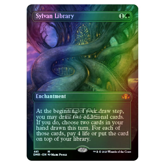 Magic The Gathering - Dominaria Remastered - Sylvan Library (Alternate-Art Borderless Card) - 441/261 (Foil)