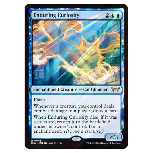 Enduring Curiosity 0051 card from the Magic The Gathering set Duskmourn: House of Horror
