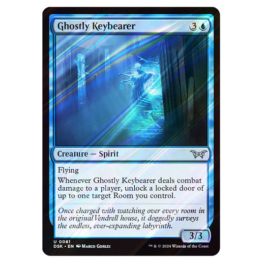 Ghostly Keybearer 0061 card from the Magic The Gathering set Duskmourn: House of Horror