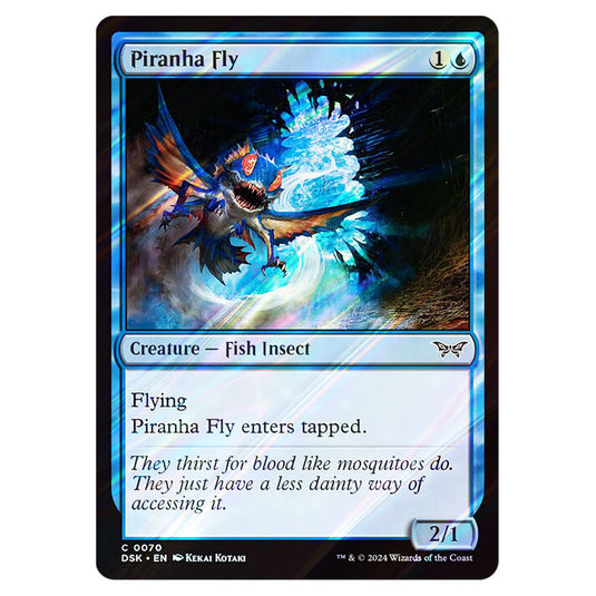 Piranha Fly 0070 card from the Magic The Gathering set Duskmourn: House of Horror