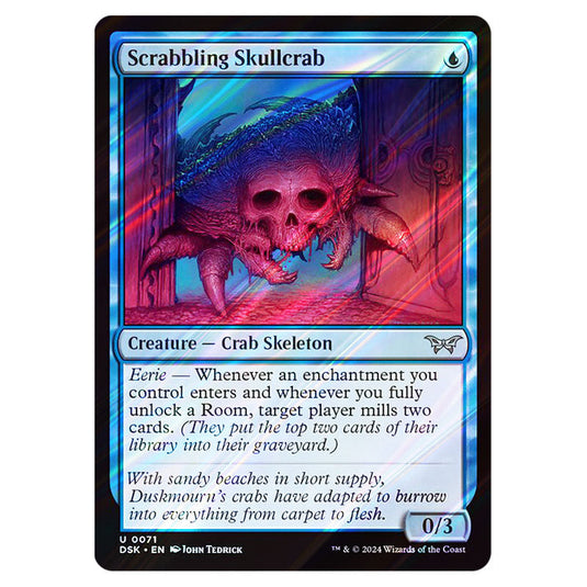 Scrabbling Skullcrab 0071 card from the Magic The Gathering set Duskmourn: House of Horror