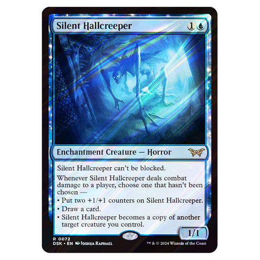 Silent Hallcreeper 0072 card from the Magic The Gathering set Duskmourn: House of Horror