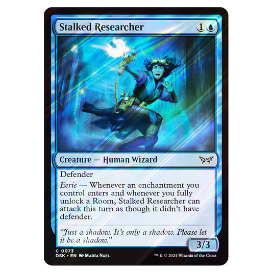 Stalked Researcher 0073 card from the Magic The Gathering set Duskmourn: House of Horror