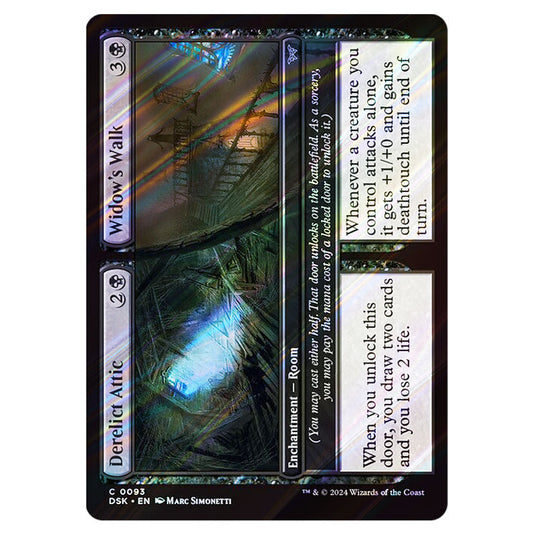 Derelict Attic // Widow's Walk 0093 card from the Magic The Gathering set Duskmourn: House of Horror