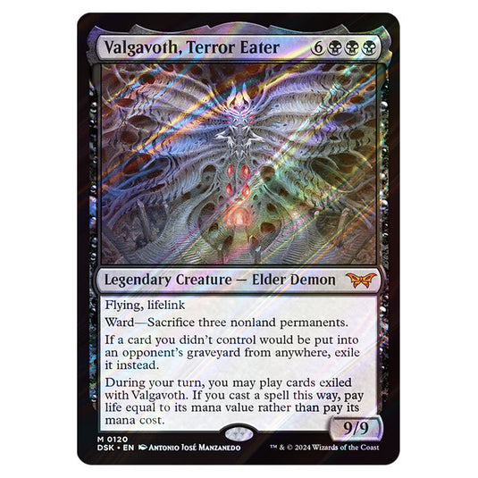 Valgavoth, Terror Eater 0120 card from the Magic The Gathering set Duskmourn: House of Horror