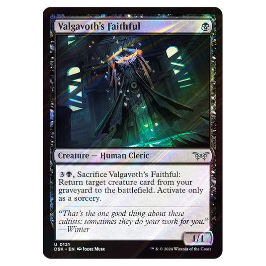 Valgavoth's Faithful 0121 card from the Magic The Gathering set Duskmourn: House of Horror