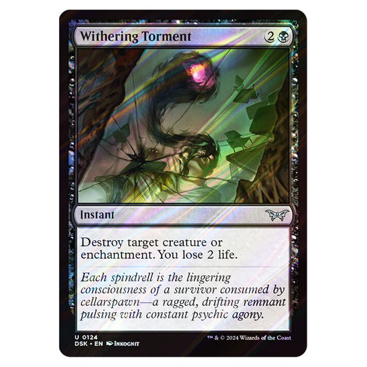 Withering Torment 0124 card from the Magic The Gathering set Duskmourn: House of Horror
