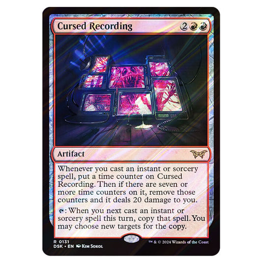 Cursed Recording 0131 card from the Magic The Gathering set Duskmourn: House of Horror