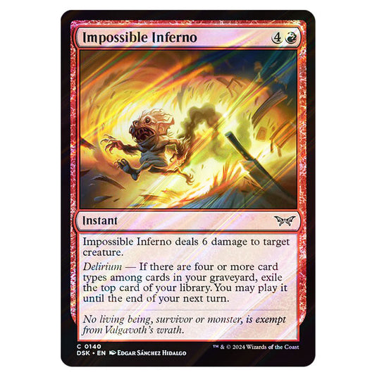 Impossible Inferno 0140 card from the Magic The Gathering set Duskmourn: House of Horror