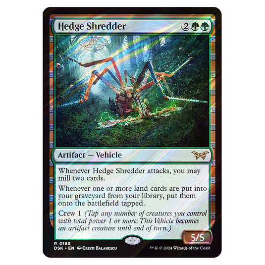 Hedge Shredder 0183 card from the Magic The Gathering set Duskmourn: House of Horror