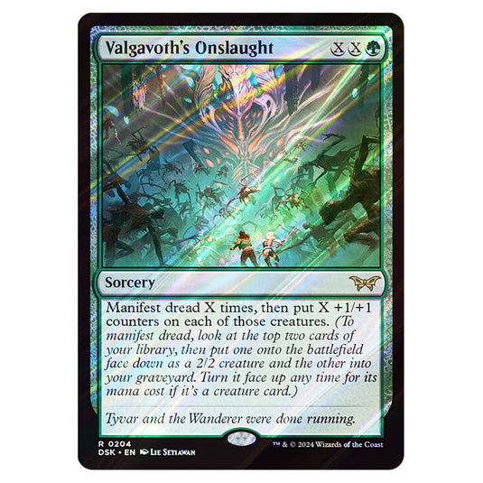Valgavoth's Onslaught 0204 card from the Magic The Gathering set Duskmourn: House of Horror